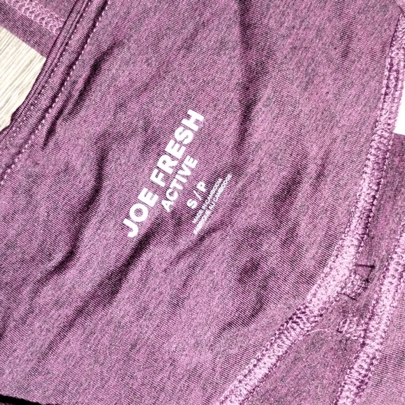 Joe Fresh Active Marled Purple Crop Leggings - Picture 2 of 3